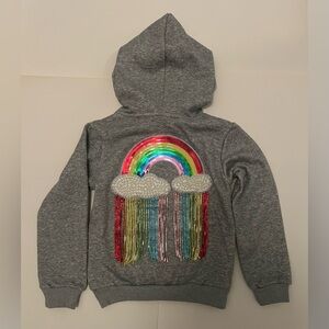 LOLA + THE BOYS CRYSTAL RAINBOW RAIN HOODIE in SIZE 6 NWOT